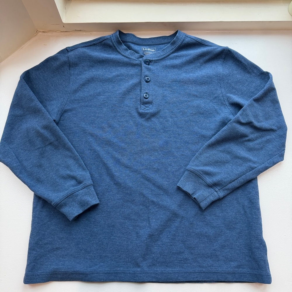 LL Bean Men’s Traditional Fit Long Sleeve Henley Large Regular - Picture 4 of 14